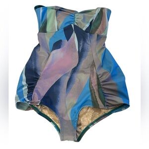 New free People FP Beach one piece swimsuit full coverage ties in back